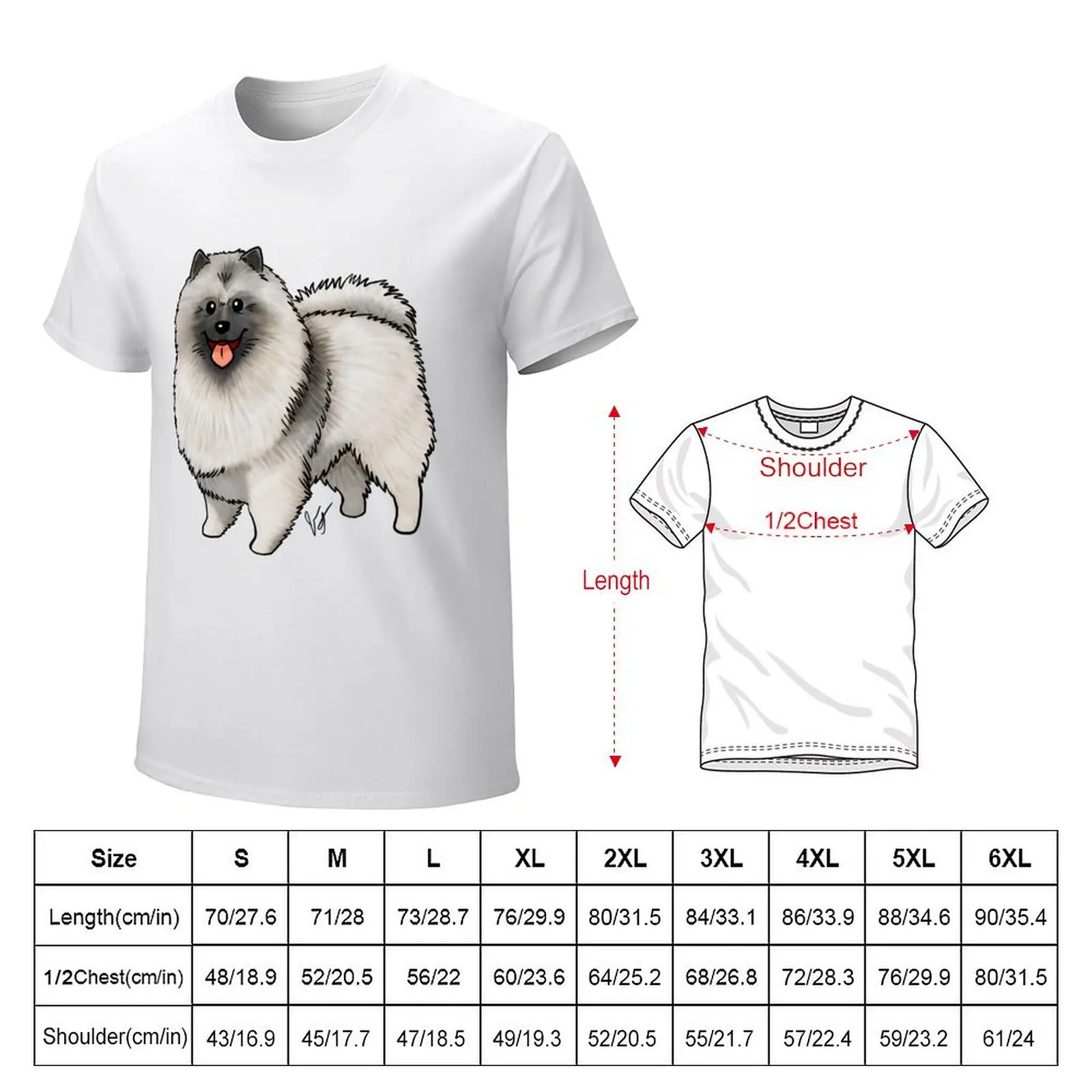 Keeshond - Gray T-Shirt korean fashion sweat plus size tops t shirts for men graphic