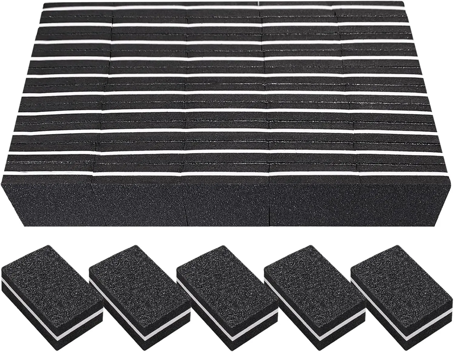 

Nail Buffers (50 Pack), mini Buffer Block Nail File for Acrylic Nails and Natural Nails, 100/180 Grit Nail Buffer Block Bulk Buffing Blocks for Nail Buff Professional Manicure File Blocks Set Black