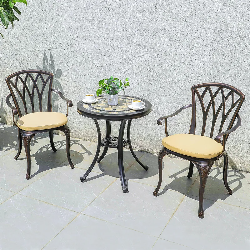 

special balcony leisure small tea table outdoor table and chairs cast aluminum coffee courtyard garden outdoor