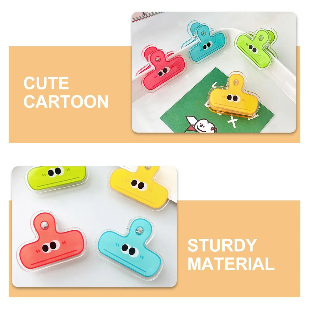 4 Pcs Clip Binder Mini Chip Clips Kitchen for Bags Small Food Sealing Book Snack Plastic
