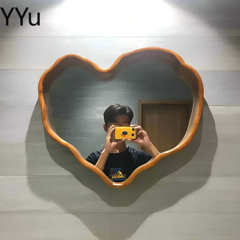 Retro Universal Mirror Bathroom Classic Personalised Art Mirror Makeup Custom Standing Heart Specchio Trucco Bedroom Accessories