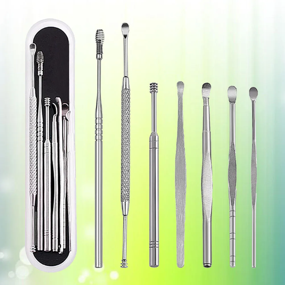 

7 Pcs/set Ear Hair Wax Removal Kit Suction Spoon Earwax Pick Care Products Cleaner Tool Remover
