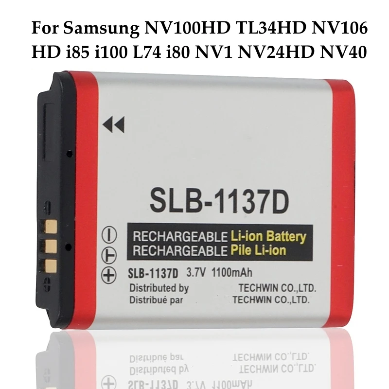 SLB 1137D SLB-1137D SLB1137D Camera Battery For Samsung NV100HD TL34HD NV106 HD i85 i100 L74 i80 NV1 NV24HD NV40