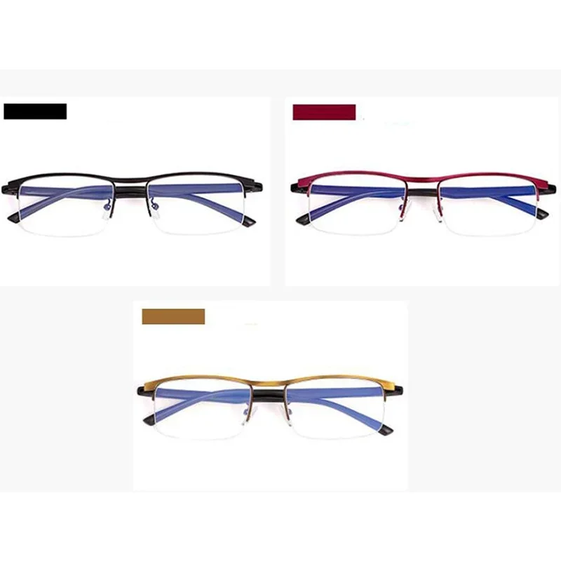 Progresywne wieloogniskowe okulary do czytania dla kobiet i mężczyzn Anti-Blue Light Half Frame Bifokalne okulary prezbiopii +100 do +400 — zdjęcie 6