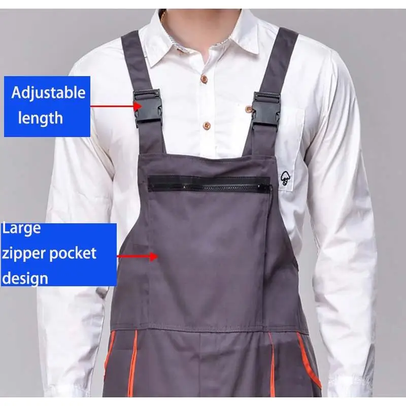 Plus Size S-4XL Men Work Wear Protective Overalls Bib Pants Casual  Repairman Jumpsuit Uniforms Long