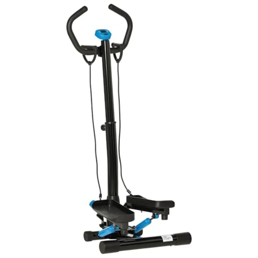 

Twist Stepper Machine with Resistance Bands Adjustable Workout Fitness Equipment with Handle Bar and LCD Display for Home Gym E