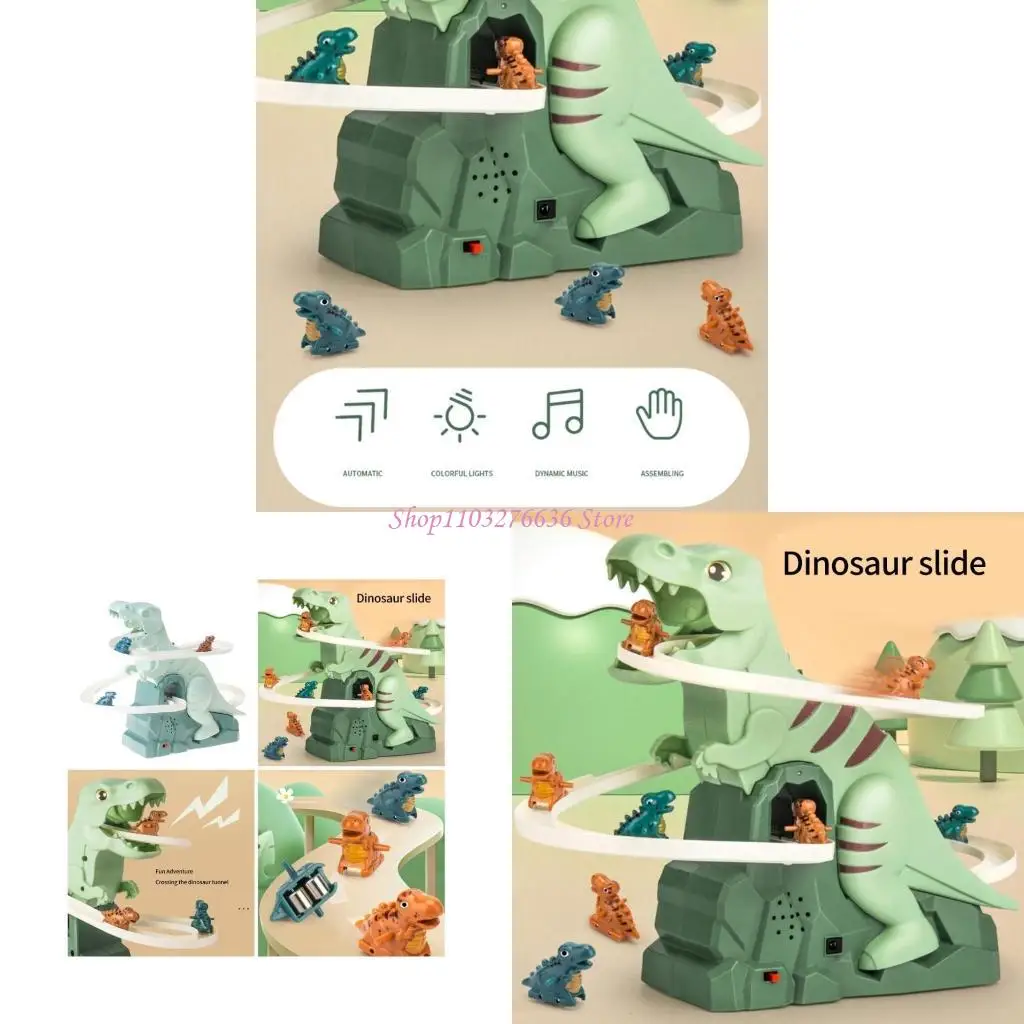 

R6FD Electric Dinosaur Climbing Slide Toy с музыкой и огнями интерактивная гоночная игра для игры для детей для детей навыки для