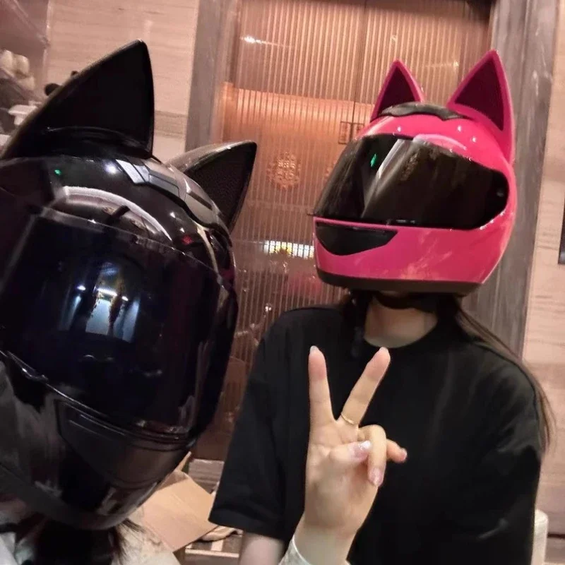 DOT Certification Women Motorcycle Helmet Cute Detachable Cat Ear Road  Racing Casco Motorbike Riding Capacete For Pink Girl - AliExpress 201355758