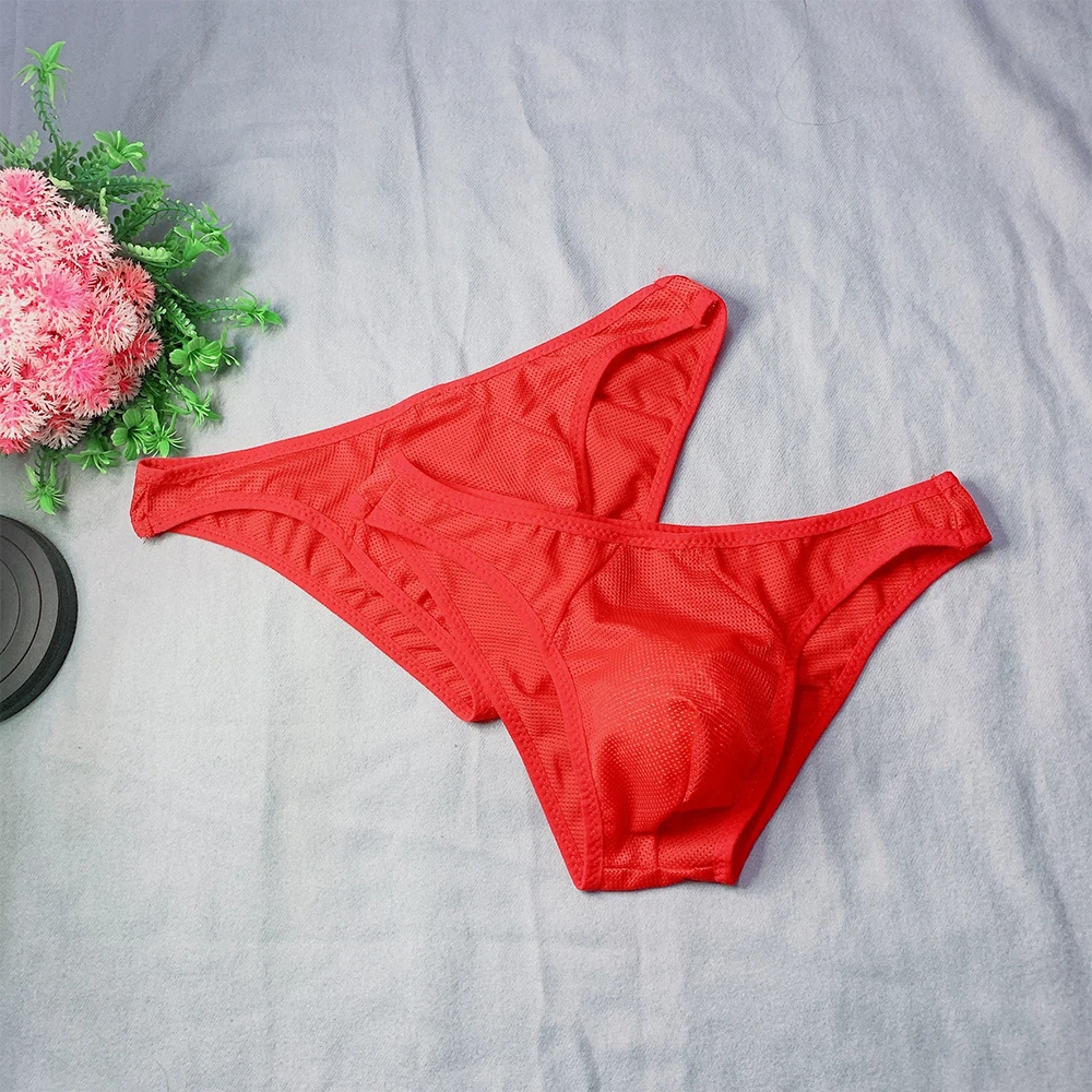 Männer Sexy Slip Sheer Mesh Unterwäsche Atmungsaktive Niedrige Taille Durchsichtig Hohl Beutel Unterhose Outlet Vent U-konvexen Bikini-Slip