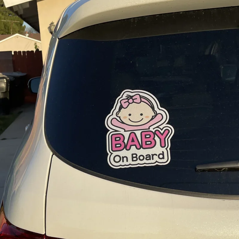 1PC Lovely BABY on Board Car Sticker Waterproof Anti-Sun Auto Tail Decoration Sticker for Car Styling - view 3