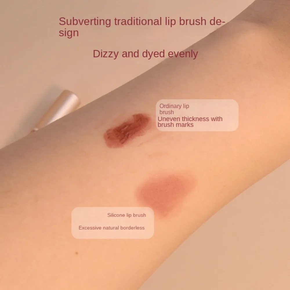 Brosse à lèvres à tête ronde douce avec capuchon de protection, brosse à taches de rouge à lèvres en Silicone, applicateur de rouge à lèvres anti-poussière, brosse anti-cernes