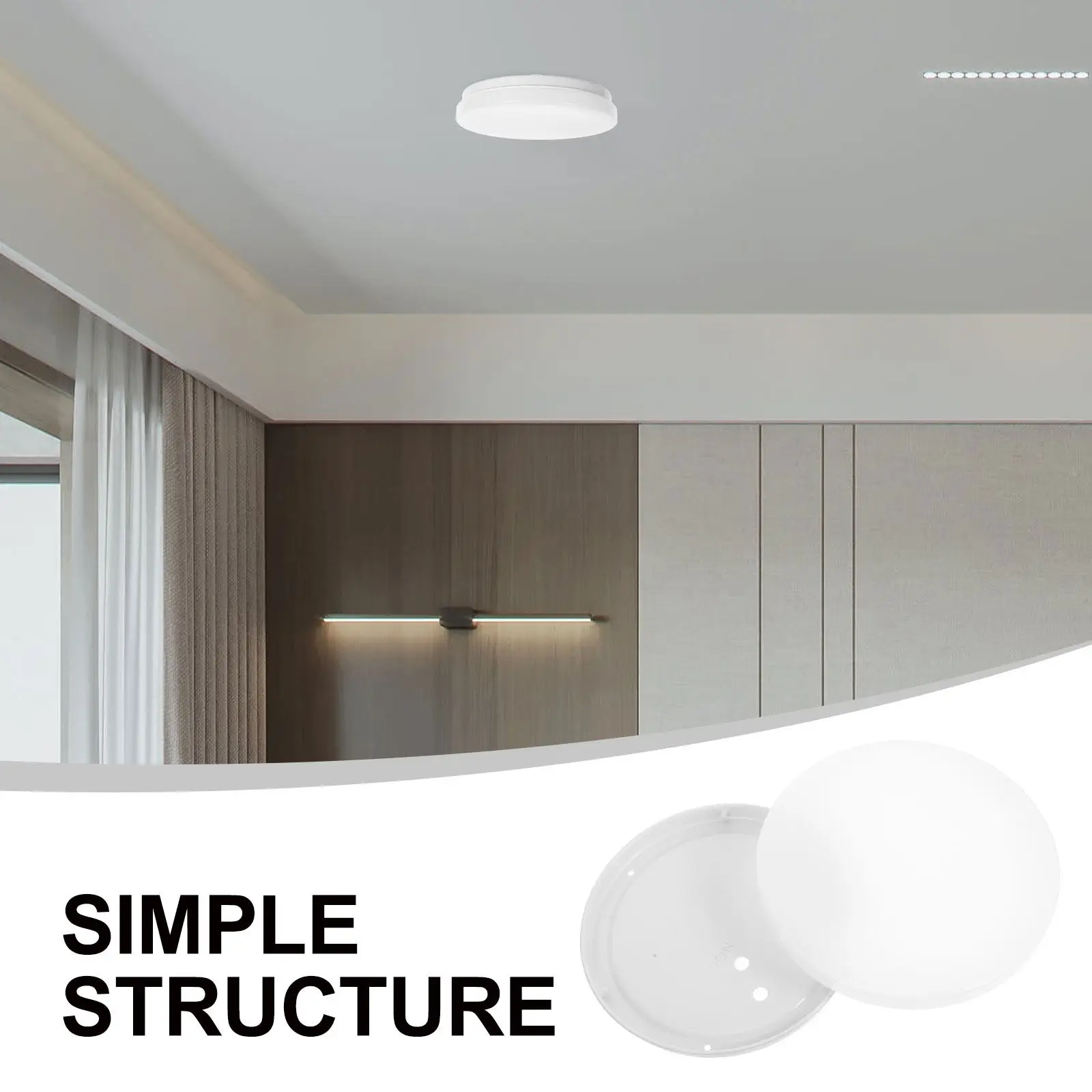 Round Ceiling Light Cover Plastic Lamp Shade Replacement for Modern Bedroom Office Classroom Even Illumination Soft Comfortable