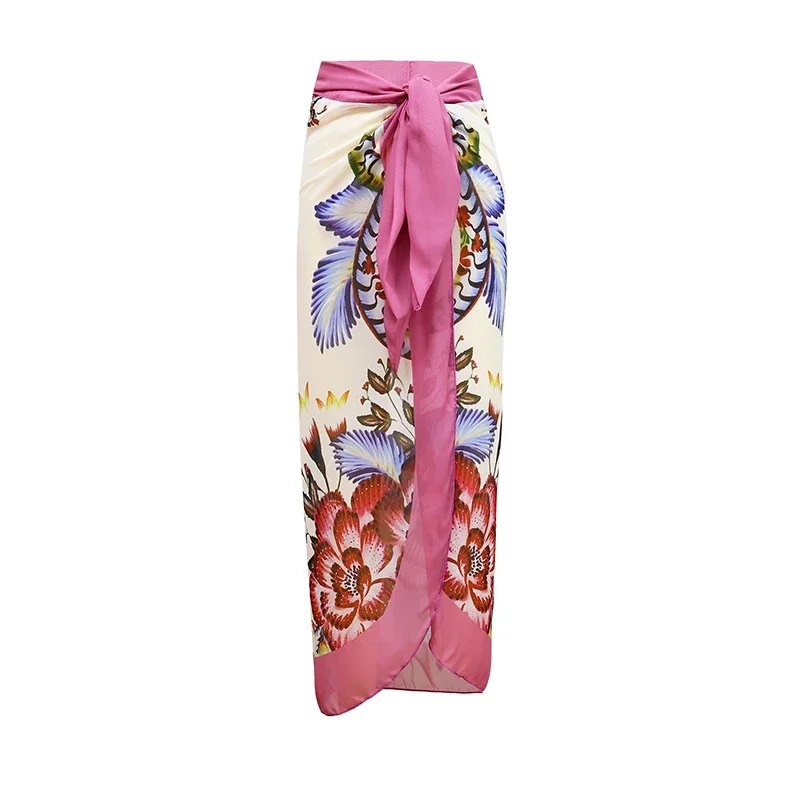 2025 Sexy Bikini ensemble col en V profond rétro imprimé femmes maillots de bain Push Up Bikinis maillot de bain jupe femme Biquini robe maillot de bain