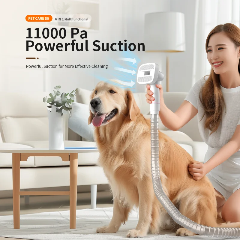 Kit aspirapolvere per toelettatura con spazzola per peli di gatti Smart Dog per animali domestici
