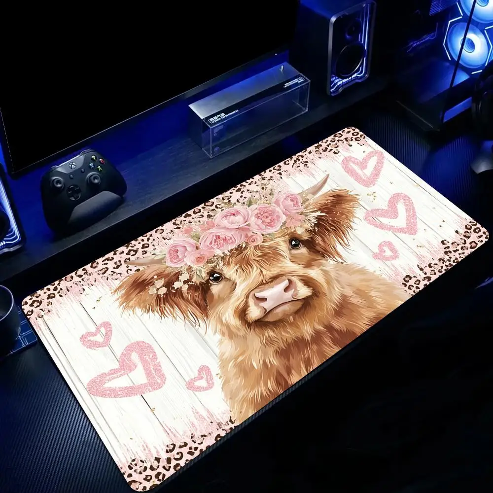 Romantic Highland Cattle Mouse Pad Large Computer Office Game Table Mats Rubber Anti-slip XXL Mouse Mat HDP Long Desk Pads