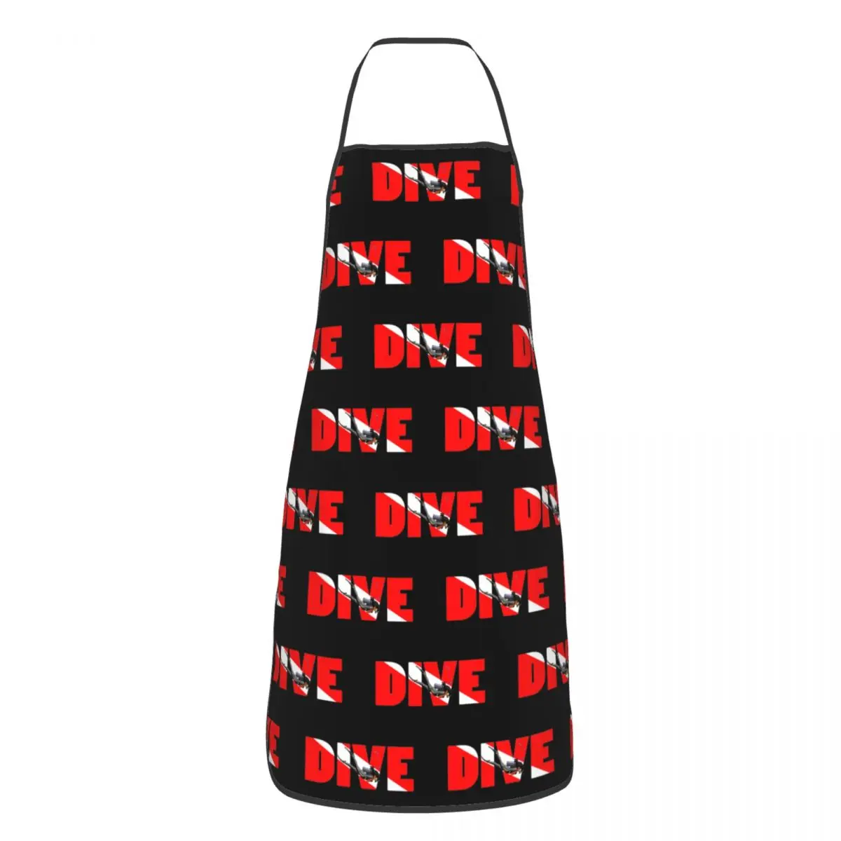 Funny Scuba Dive Flag And Diver Bib Apron Men Women Unisex Kitchen Chef Diving Lover Tablier Cuisine for Cooking Baking Painting