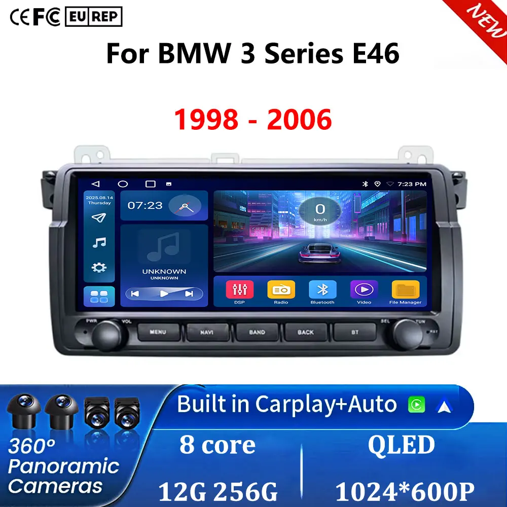 9.3'' Touch Screen For BMW 3 Series E46 1998 - 2006 Wireless CarPlay BT Car Radio Multimedia Player GPS Navi Android Auto Wifi