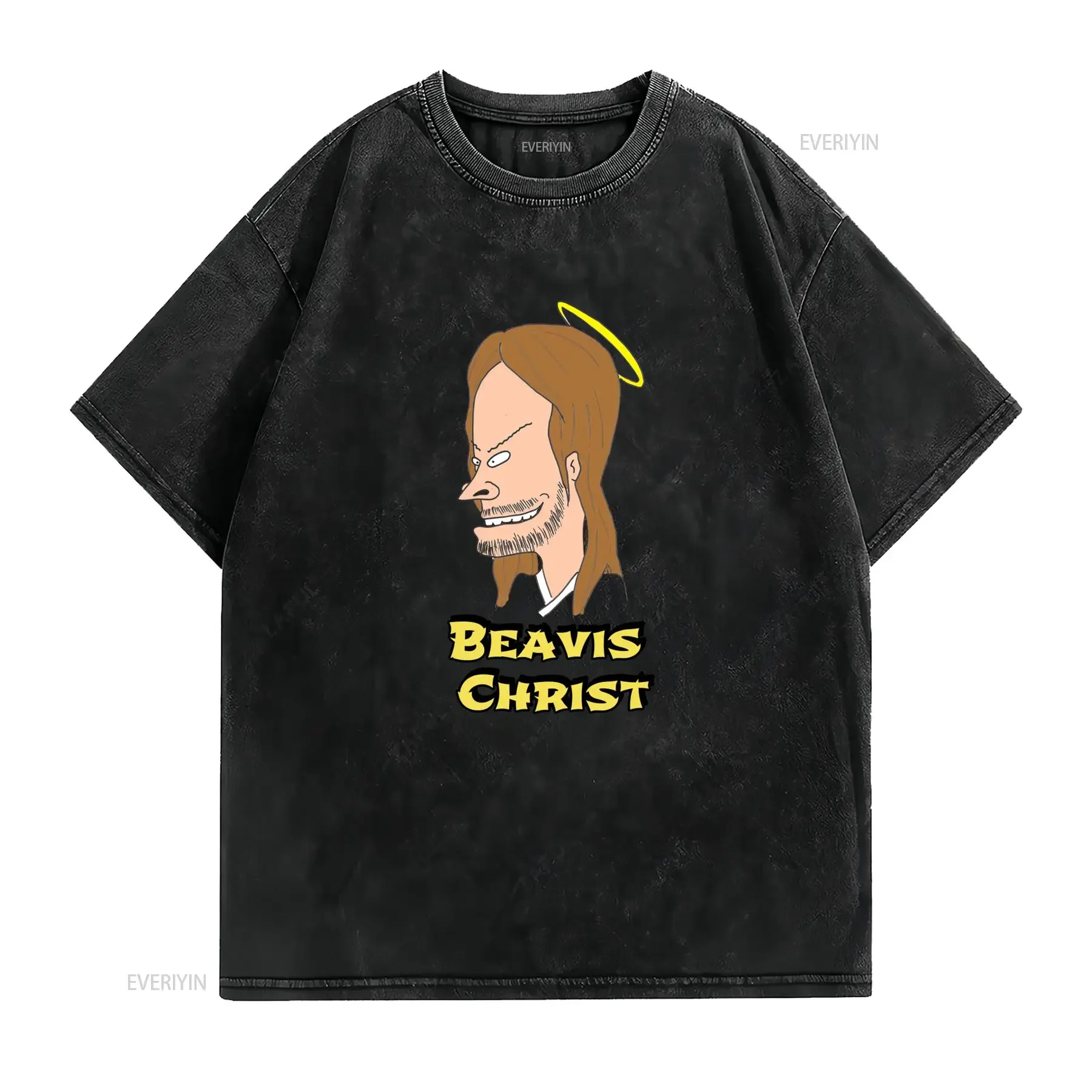 Funny Beavis And Butthead T Shirt Print Christ vintage Washed designer clothes Top For Everyday Wear Unisex graphic Slightly