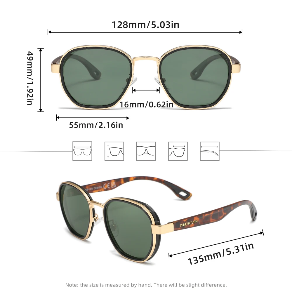 KINGSEVEN Mode Polarisierte Sonnenbrille Männer Frauen Vintage Hohe Qualität Sonnenbrille Fahren Angeln UV400 Shades – Detail 1