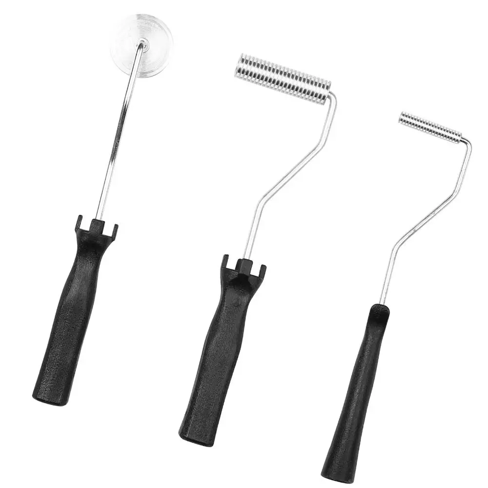 3pcs/set Non-slip Fiberglass Roller Tools Multifunctional Wear Resistant Fiberglass Bubble Paddle Tool Aluminum Alloy Portable