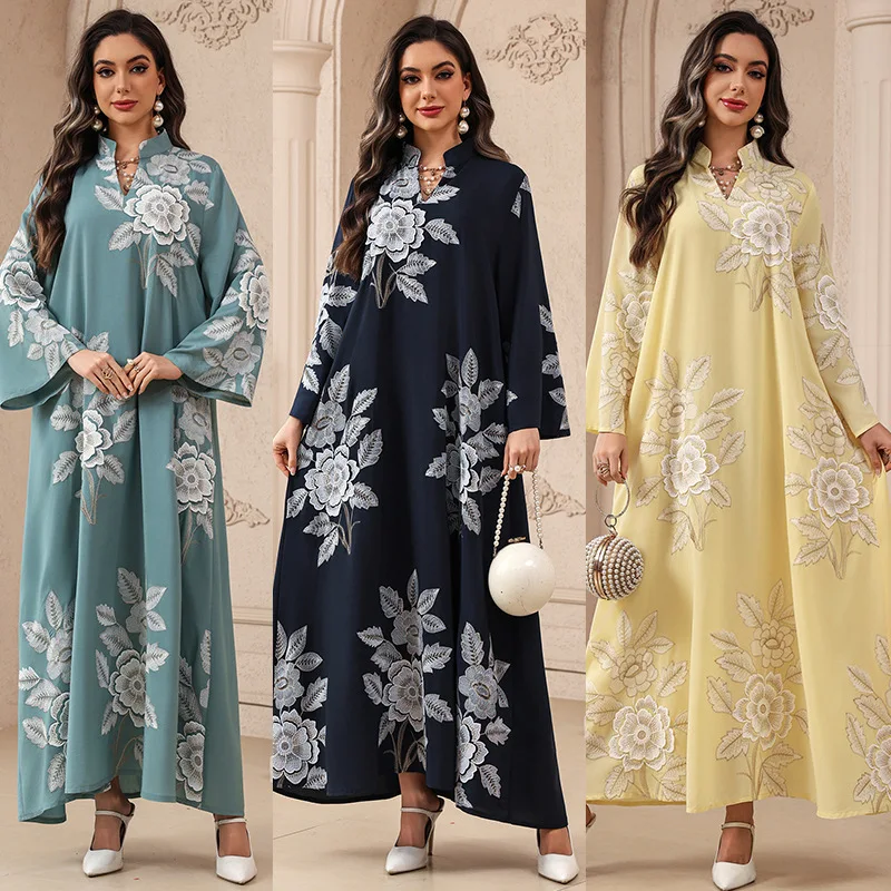 Eid Dress Women Abaya Muslim Embroidery Party Dresses Vestidos Kaftan Ramadan Morocco Dubai Jalabiya Islam Arab Robe Spring 2026