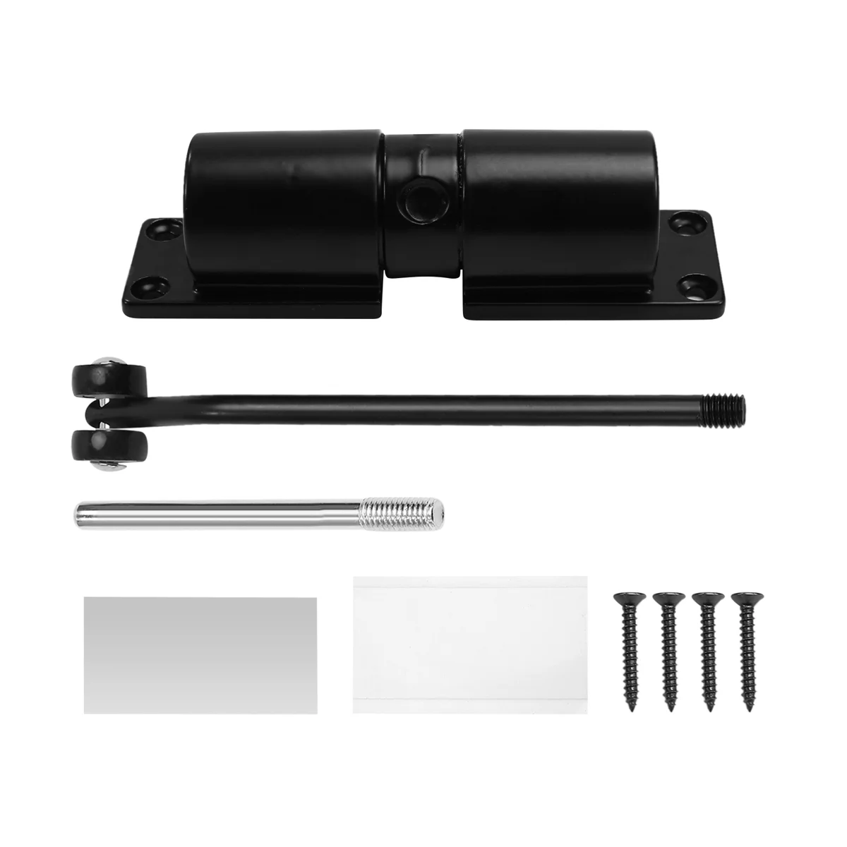 Automatic Door Closer Metal Adjustable Heavy Duty Safety Spring Silenciar Convert Hinged Door Interior Exterior Black