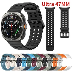 Ocean Silicone Band for Samsung Galaxy Watch Ultra 47mm Original Breathable Wristband Correa for Galaxy Watch 7 Ultra 47mm Strap