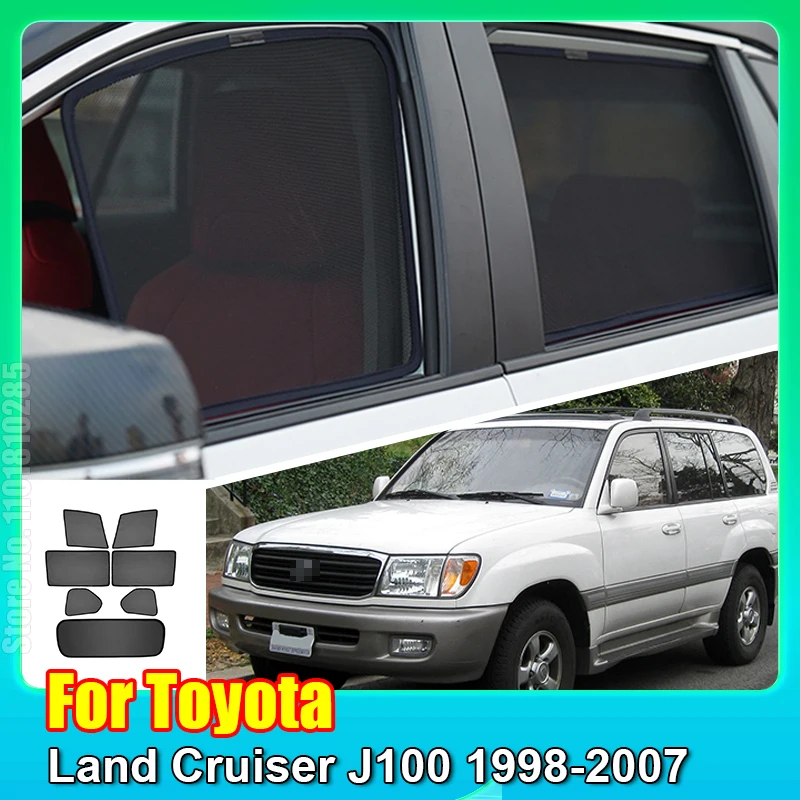 For Toyota Land Cruiser J100 1998-2007 LandCruiser Car Magnetic Sunshade Shield Front Windshield Curtain Rear Side Window Visor