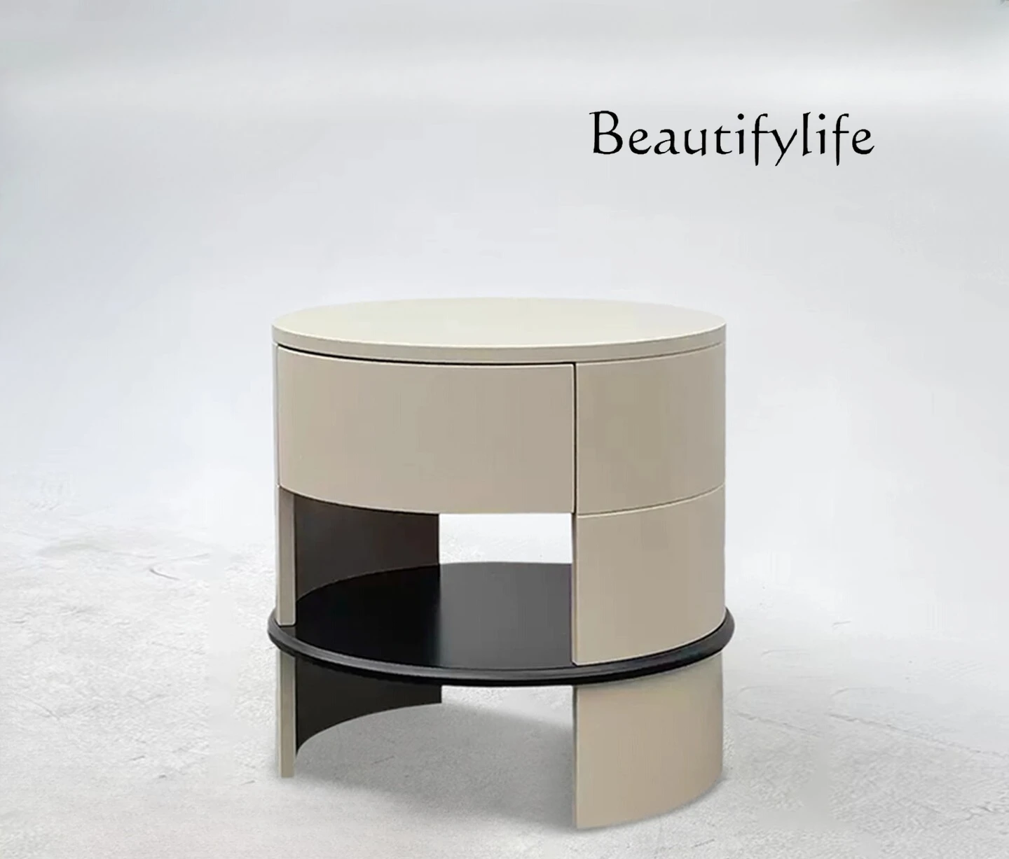 

Italian designer round bedside table simple modern bedroom storage cabinet small apartment bedside table