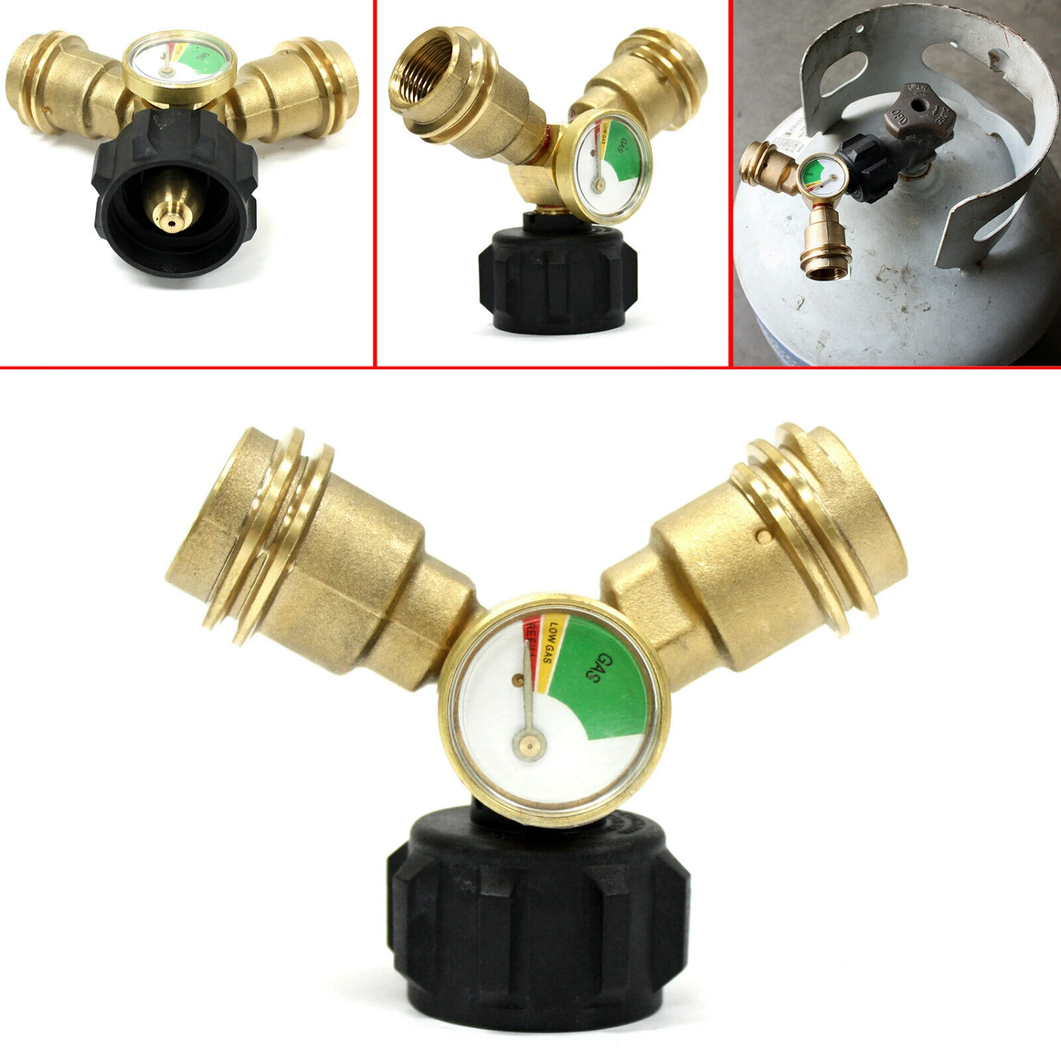 

Enhance your outdoor cooking experience with this reliable and durable brass propane tank gauge tee connector. Prepare for a saf