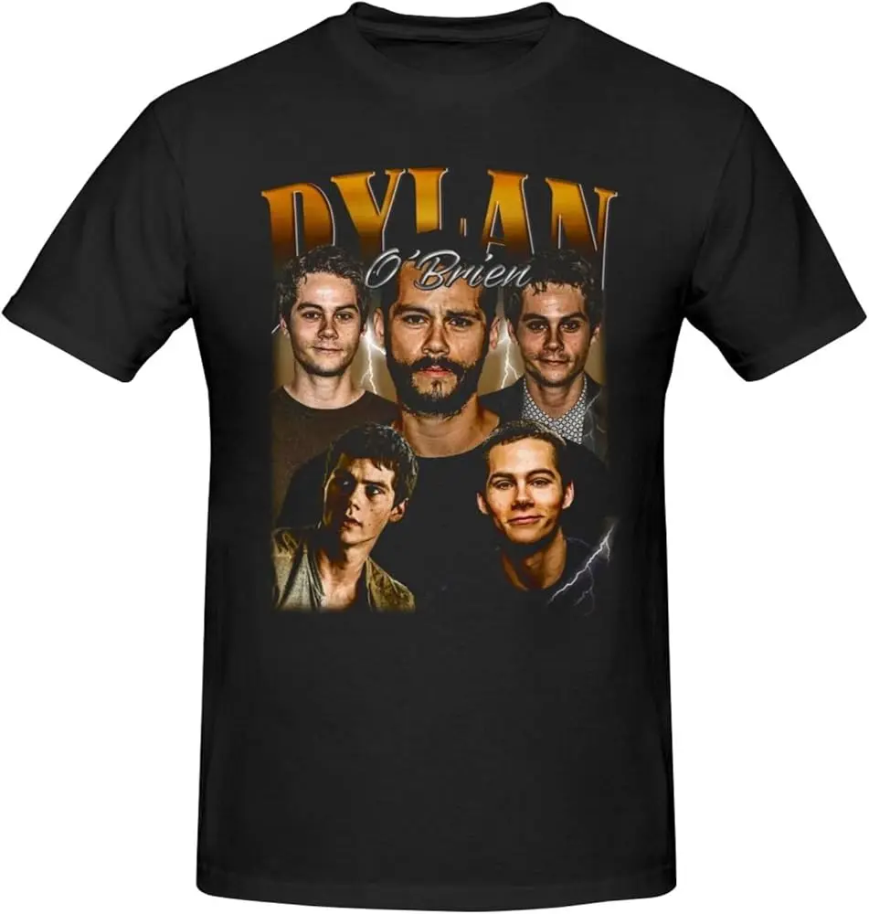 Dylan O'Briens T Shirt Mens Loose Sport O-Neck Tee Casual Fashion Short Sleeve Tshirt