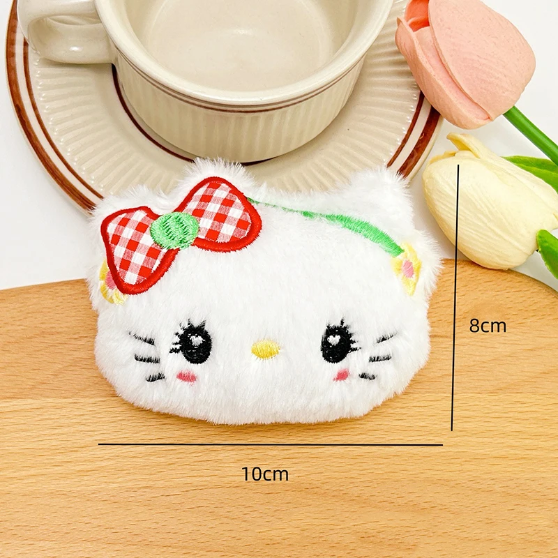 Kawaii Sanrios Hellokittys Plush Keychain Pendant Cute Cartoon Kitty Cat Plushie Key Chain Car Keyring Bag Hanging Girls Gifts