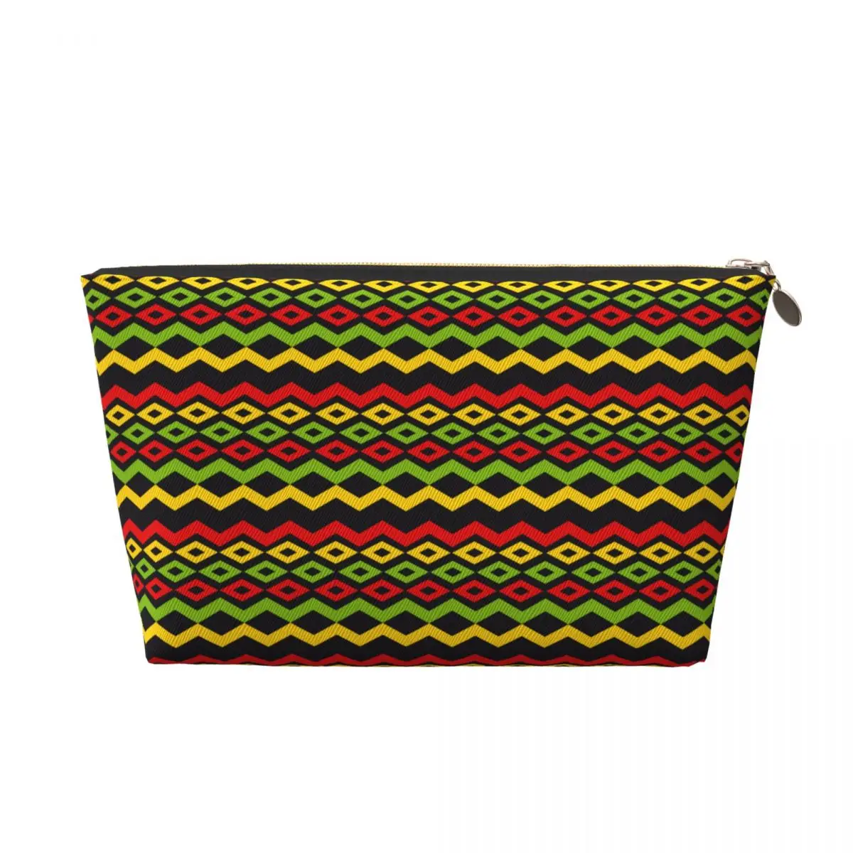 Custom Jamaica Reggae Rasta Stripe Toiletry Bag Women Makeup Cosmetic Organizer Ladies Beauty Storage Dopp Kit Box