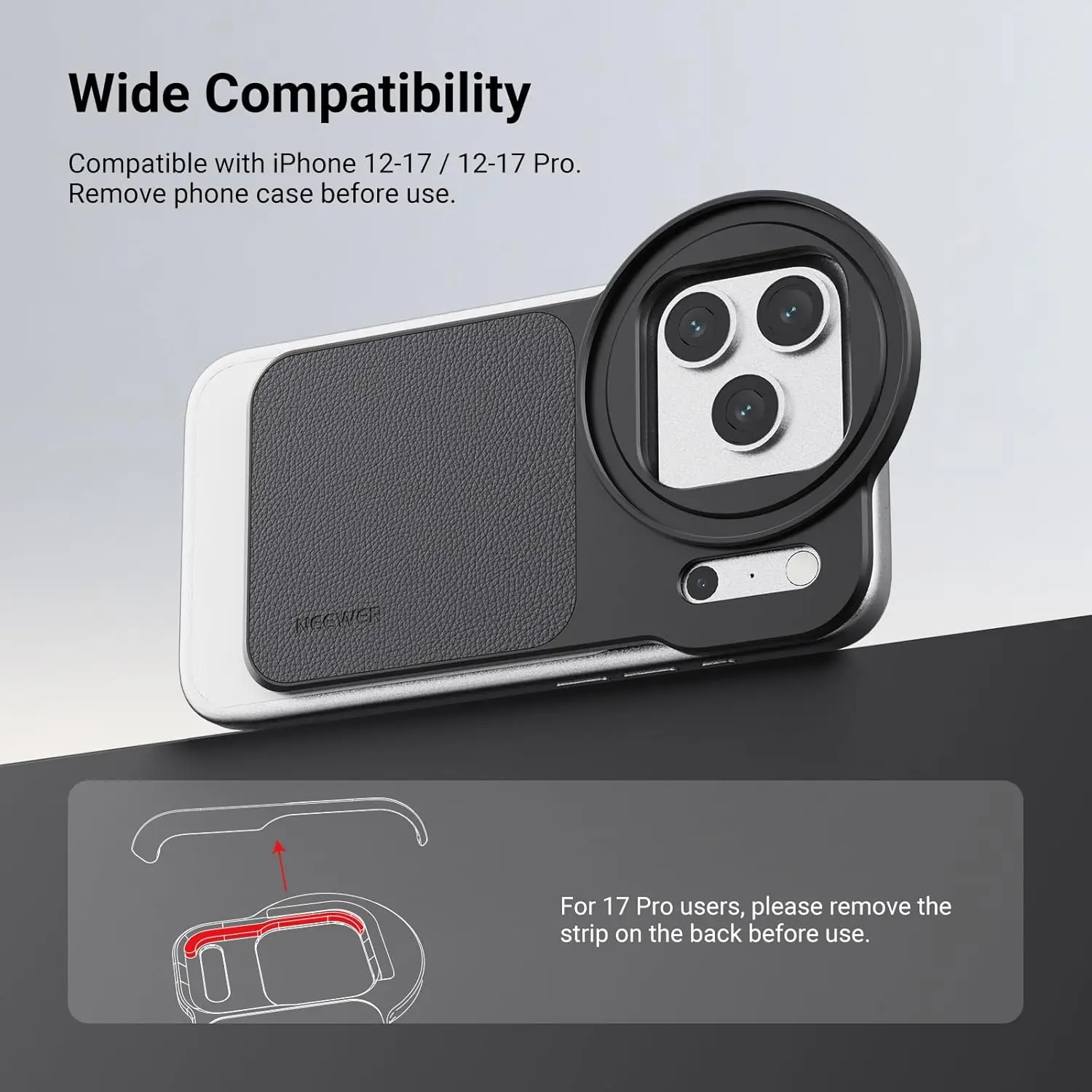 NEEWER 6,3 Zoll Magnetischer Handy-Objektivfilter-Adapter mit Rückplatte für MagSafe iPhone 12/13/14/15/16/17 & Pro Versionen – Detail 1