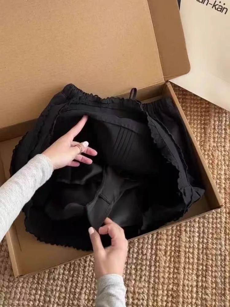 สีขาวกระโปรงเสื้อผ้าผู้หญิงสูงเอว Jupe Chic ฤดูร้อนเกาหลี Saia Patchwork ลูกไม้กระโปรงมินิ 2025 Faldas Mujer De Moda