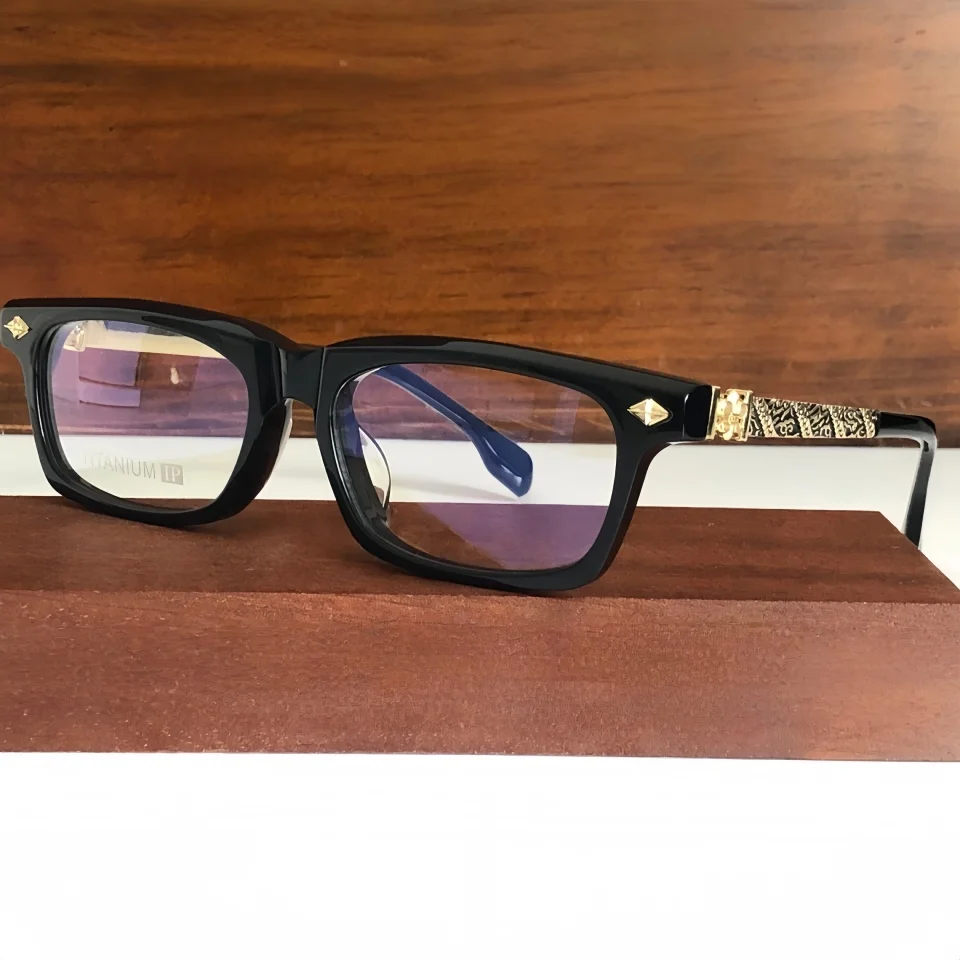 

Трендовые мужские очки для близорукости, оправа для женщин, роскошные брендовые дизайнерские индивидуальные очки с рисунком дракона, титановые прямоугольные очки по рецепту