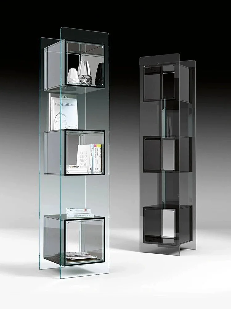 Minimalist FIAM tempered glass niche storage cabinet, sofa, living room edge, a few high-end feelings