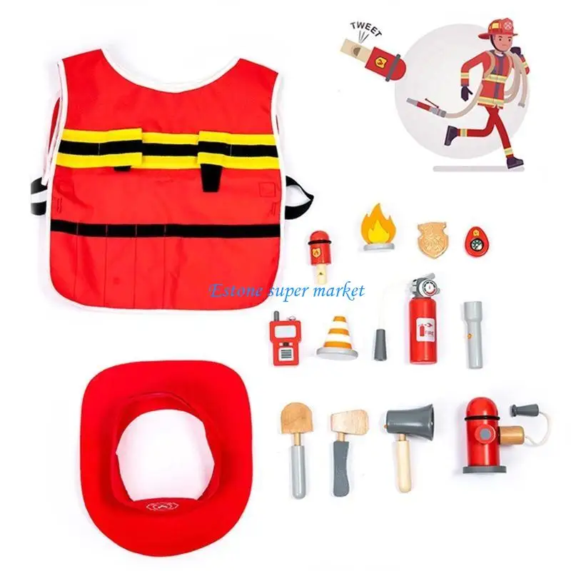 090Bプレイハウススーツの子供向けのロールプレイングシミュレーションリトル消防士理髪