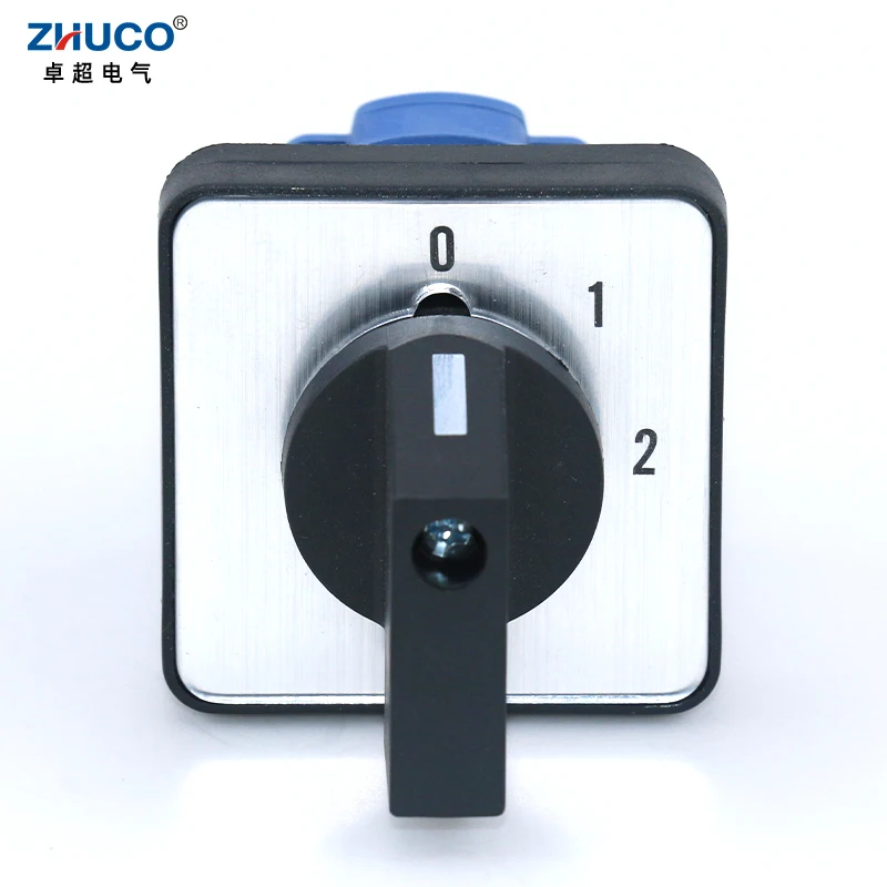 ZHUCO SZW26/LW26-20/0-2.1 One Pole Dual Ways 3 Position 0-1-2 Selector 4 Terminal 20A 660V Universal Changeover Cam Switch LW39B