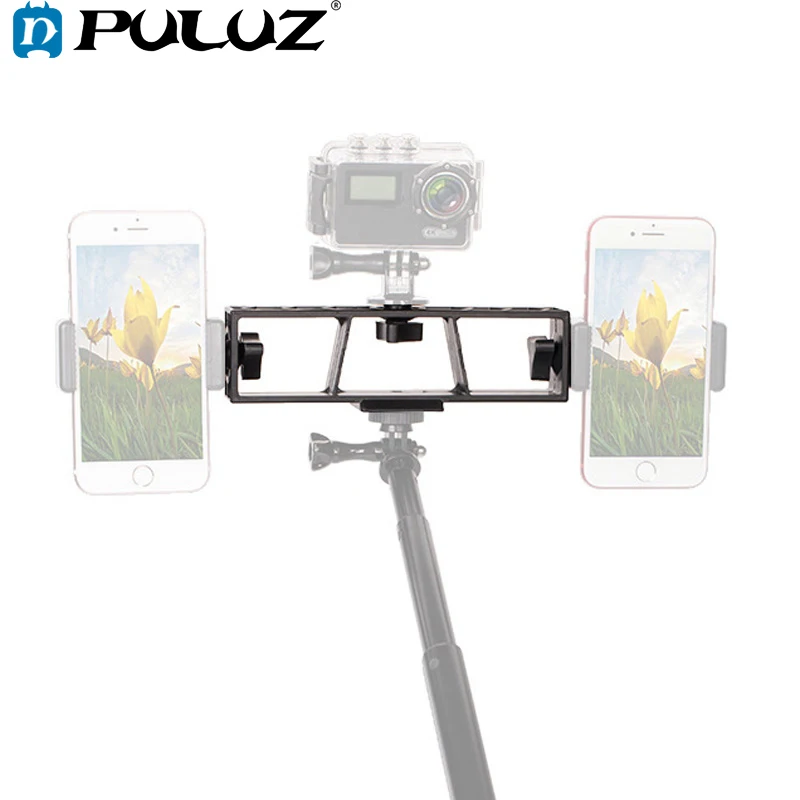 PULUZ Camera Tripod Stand Adapter Mobile Phone Live Clip Bracket Holder Mount Tripod Stand For Live Broadcast Vlogging Recording