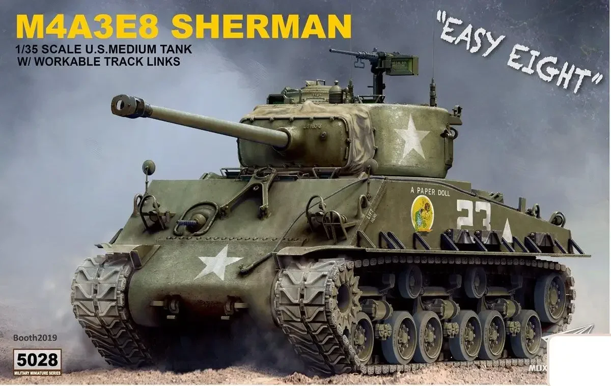 

Модель Rye Field RM-5028 1/35 M4A3E8 Sherman с комплектом моделирования рабочих гусеничных звеньев