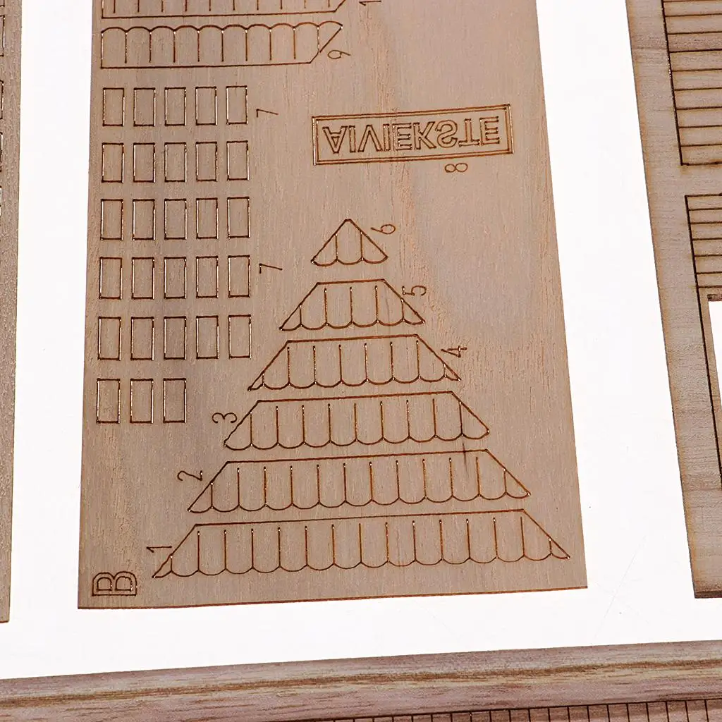 1/35 Rovine di case europee in legno Architettura Modello di scena non verniciato Kit regalo fai da te