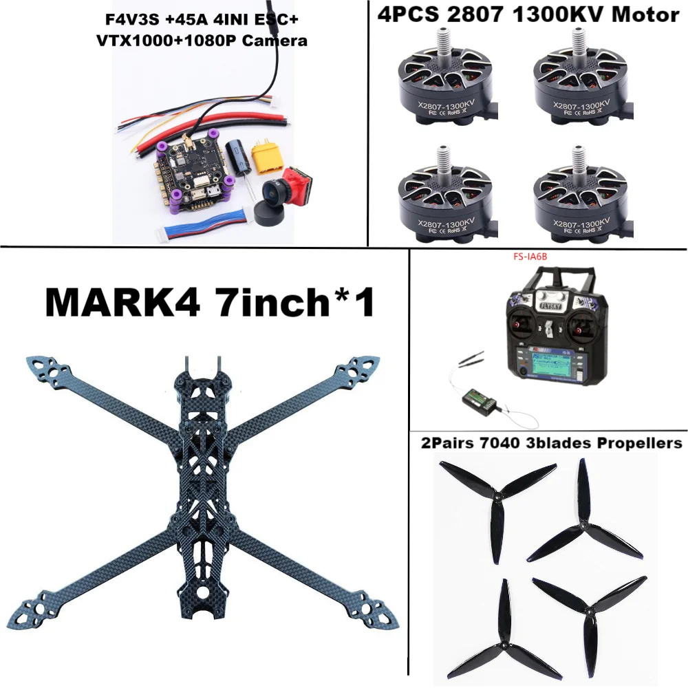 MARK4 7-inch HD F4V3S/F4V3S PLUS Flight Control 45/60A 4INI ESC rack drone FPV koolstofvezel PV Racing Drone Quadcopter Freestyle