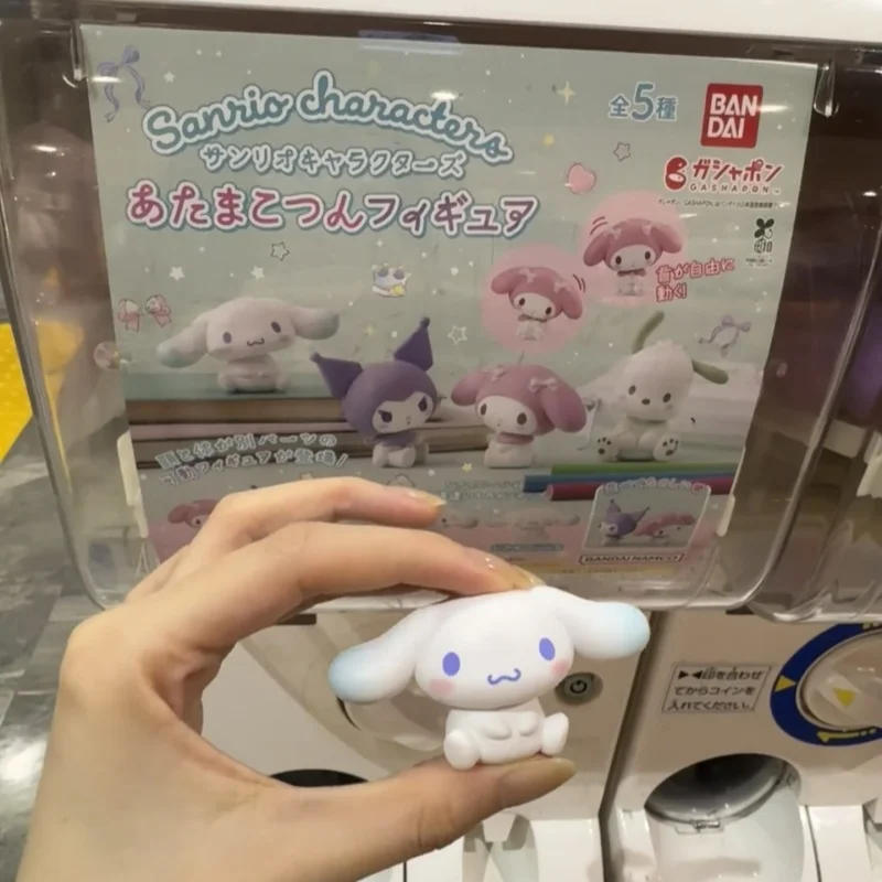 Genuine Bandai Gashapon Sanrio Characters Kuromi Melody Cinnamoroll Shaking Head Style Toy Kids Gift Collectible Model Ornaments