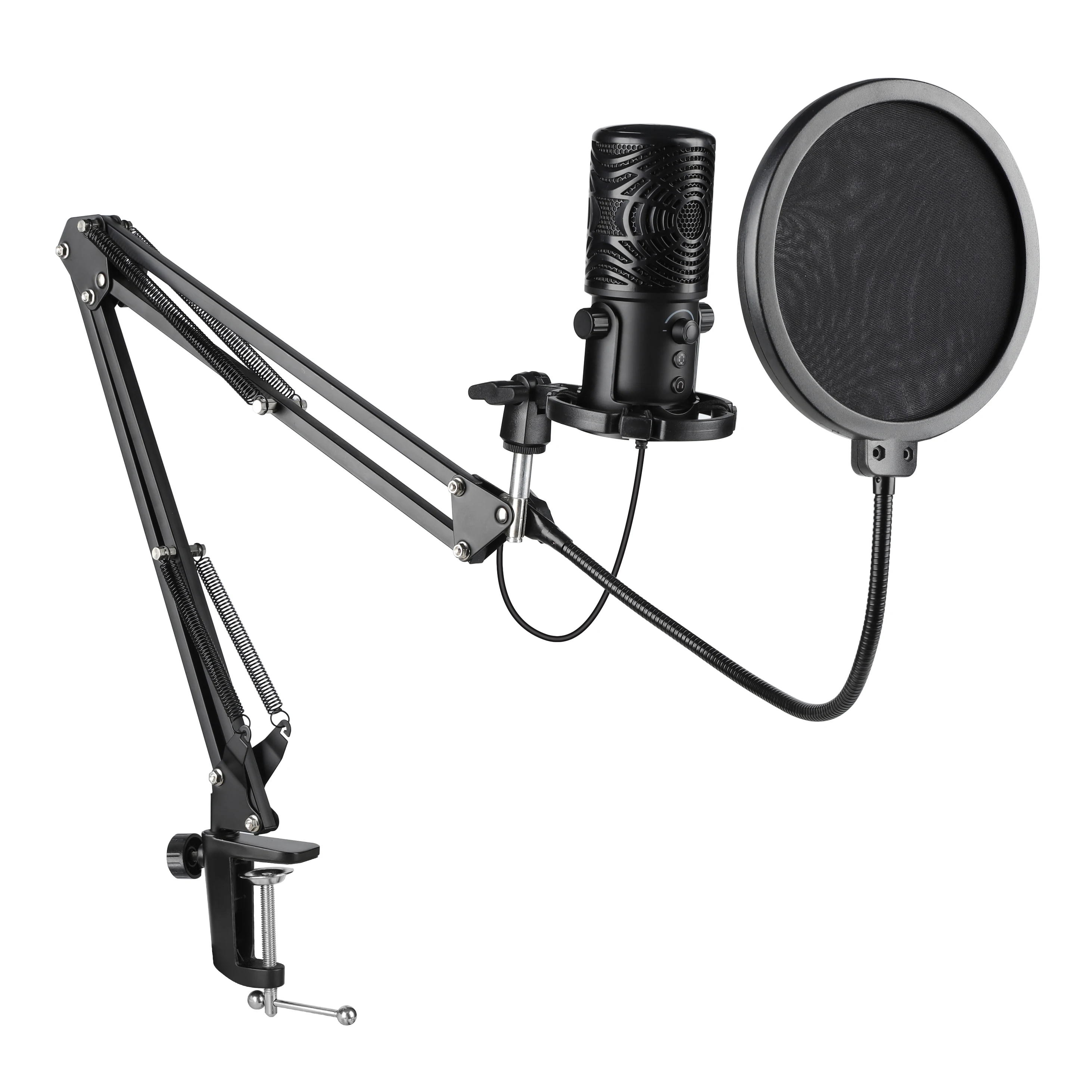 

FM1 Wholesaler Factory wired USB Condenser Microphones boom arm full set for Broadcast Recording Monitor