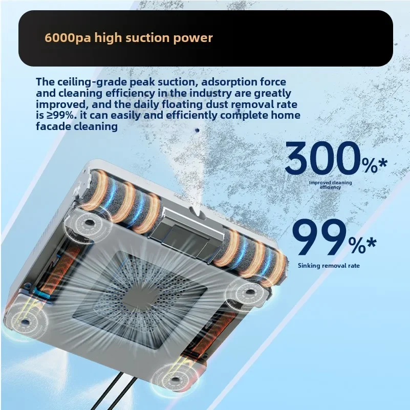 Smart Home Frequency Conversion Multi-directional Water Spray Automatic Glass Cleaning Robot Automatic Glass Cleaning Artifact