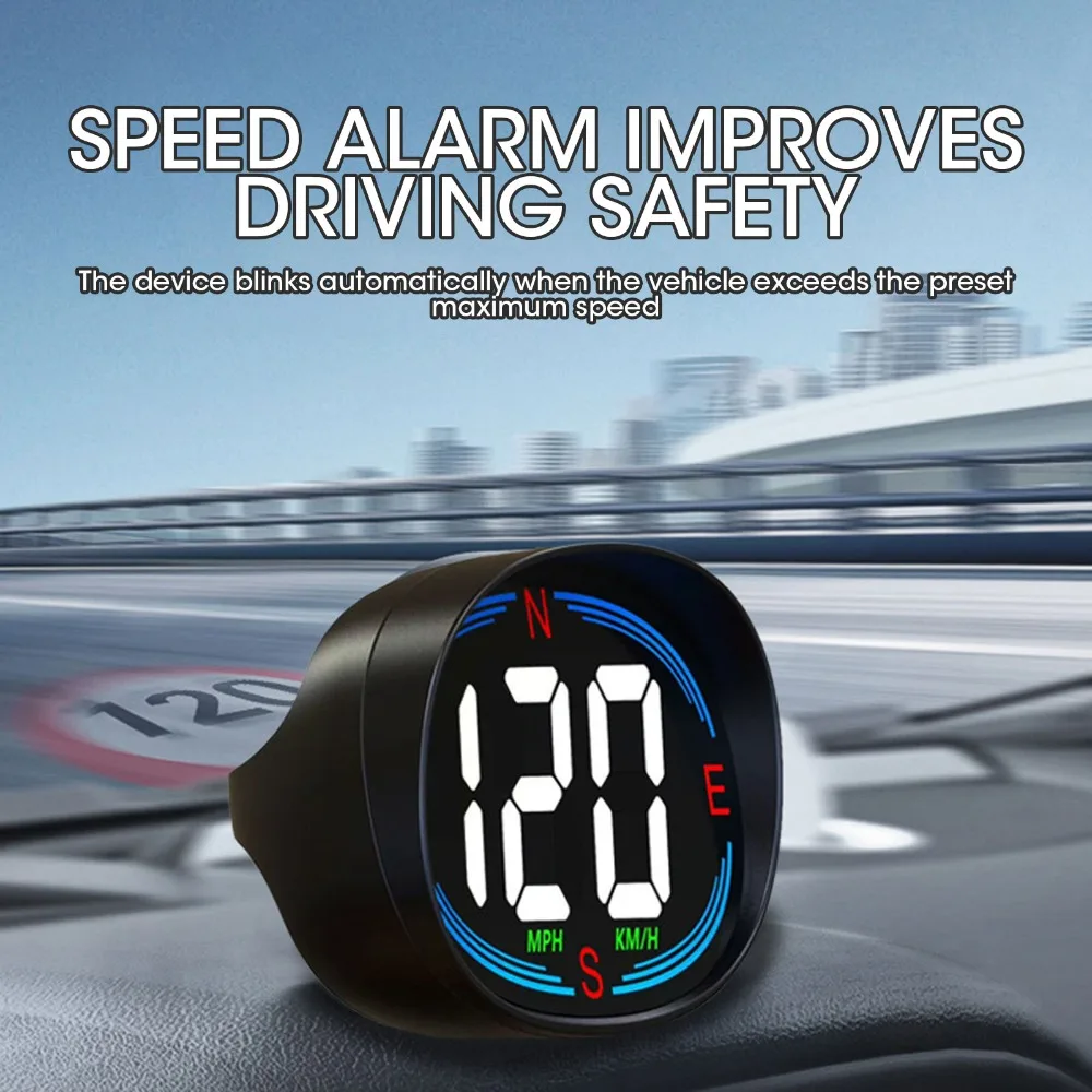 H2 HUD Head Up Display GPS Digital Speedometer MPH for Car Motorcycle Gauge Speed USB Plug&Play Alarm Auto Car Electronic Device