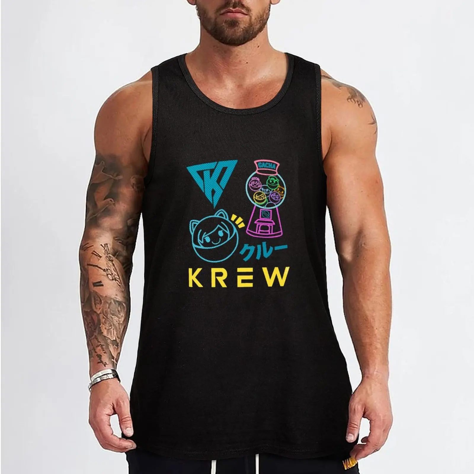 Funneh Krew Gacha Gumballs Tank Top sleeveless vests gym clothes for man Men's summer t-shirt Men's t-shirts