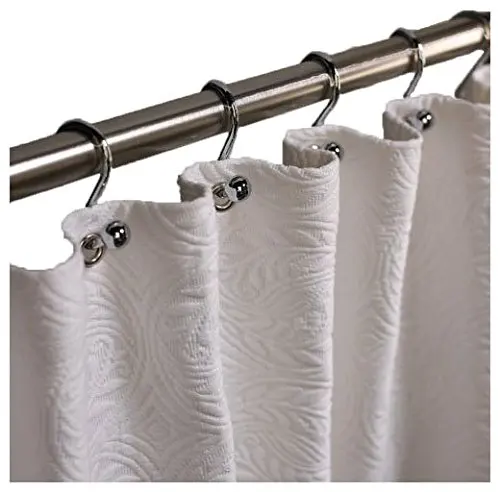 Vienna Matelassé Bath Curtain - Luxurious 100% Cotton Shower Curtain, 400 GSM, Elegant Horizontal French Design, 12