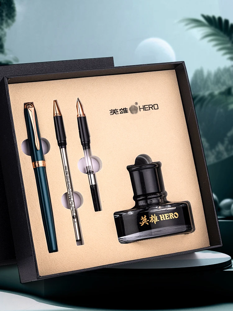 Hero Fountain Pen High-End Business Office Male and Female Calligraphy Writing Ink Gift Box Signature Pen Best Gift Gift